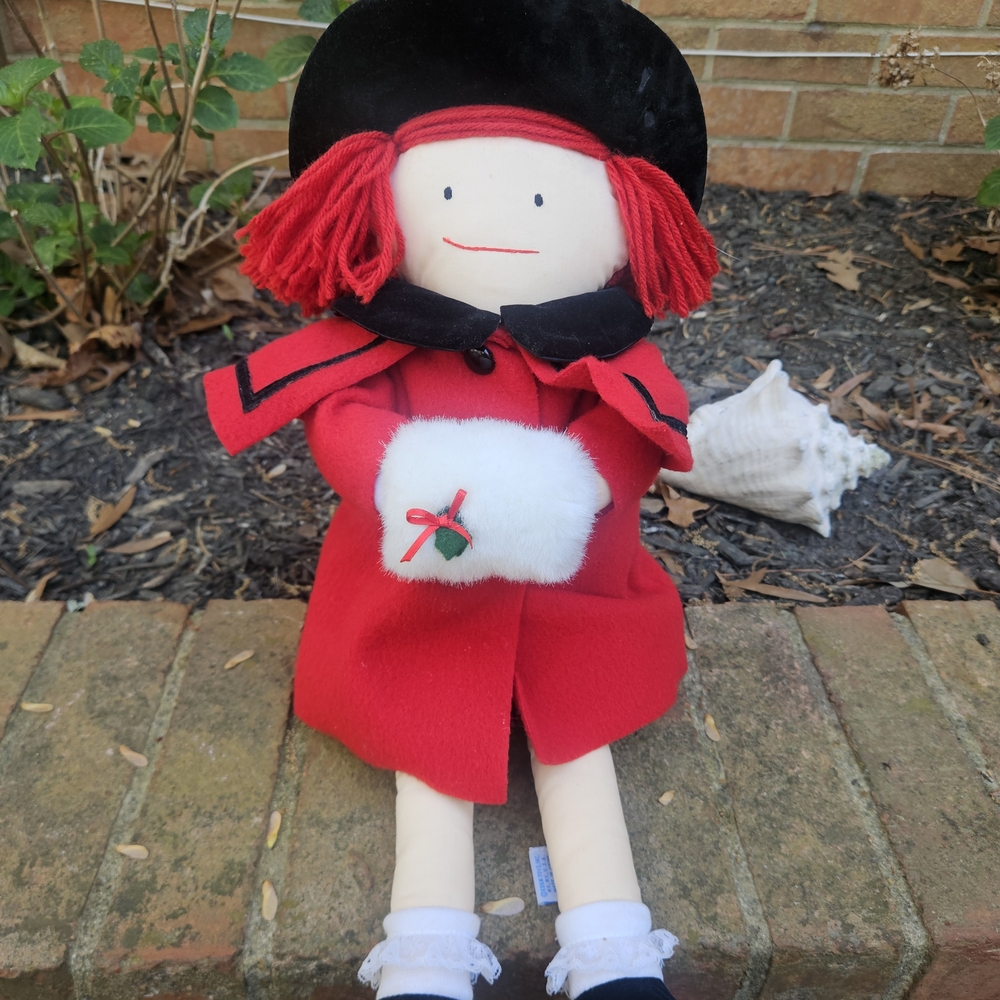 Vintage 1990 Eden "Madeline" Doll Im Christmas Coat Plush